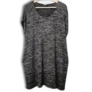 WILFRED Aritzia Lorelei w/ Pockets Soft Knit Tunic Dress Marled Dark Gray Sz XXS